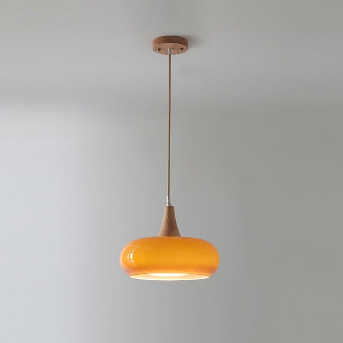 Violetta Bauhaus-Style Orange Disc Pendant Light | Buy One, Get One Free