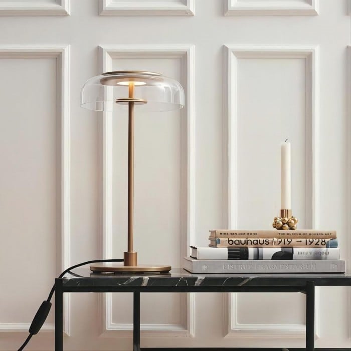 Marino Bloshi Runde Glas Tischlampe - Kaufen Sie eine, erhalten Sie eine gratis!