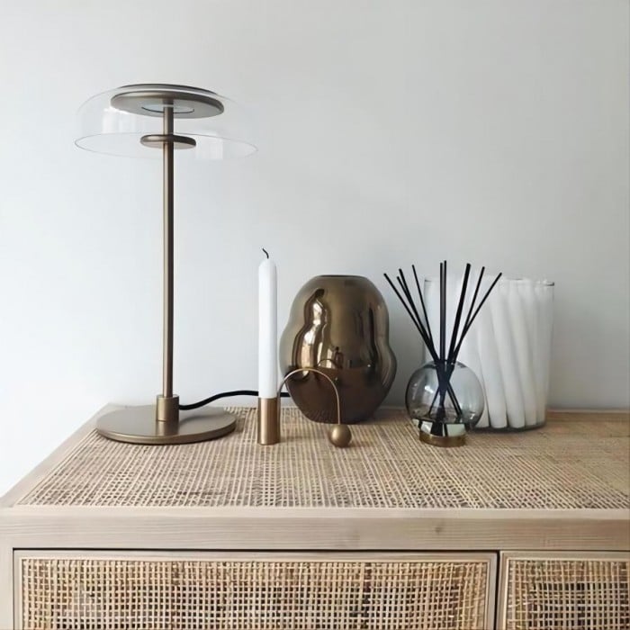 Marino Bloshi Runde Glas Tischlampe - Kaufen Sie eine, erhalten Sie eine gratis!