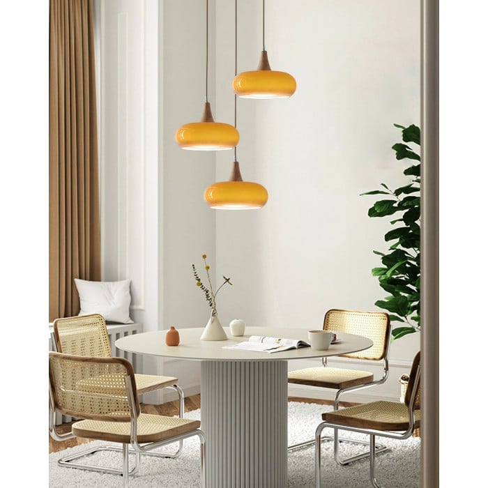 Violetta Bauhaus-Style Orange Disc Pendant Light | Buy One, Get One Free