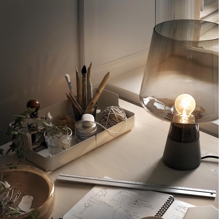 Raymund Industrielle Glas Tischlampe - Kaufen Sie eine, erhalten Sie eine gratis!