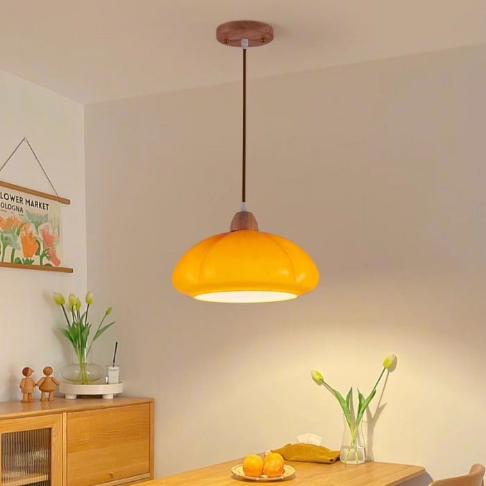 Emilio Vintage Orange Glass Pendant Light | Buy One, Get One Free Offer