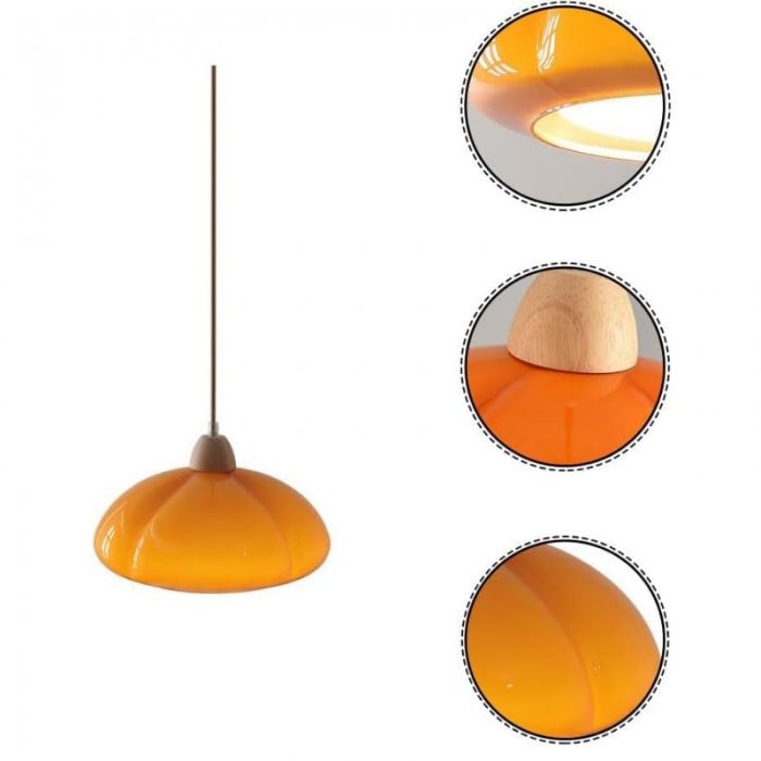 Emilio Vintage Orange Glass Pendant Light | Buy One, Get One Free Offer